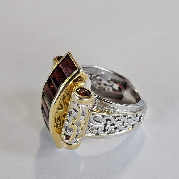 Genuine Red Tourmaline Gems En Vogue Ring Sz 7! - Picture 5 of 11